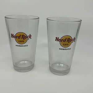 HARD ROCK CAFE HONOLULU GLASS SET OF TWO